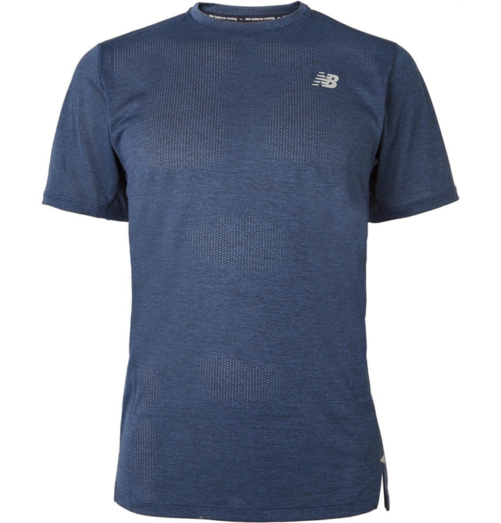 Photo: New Balance - Impact Perforated Stretch-Jersey T-Shirt - Blue
