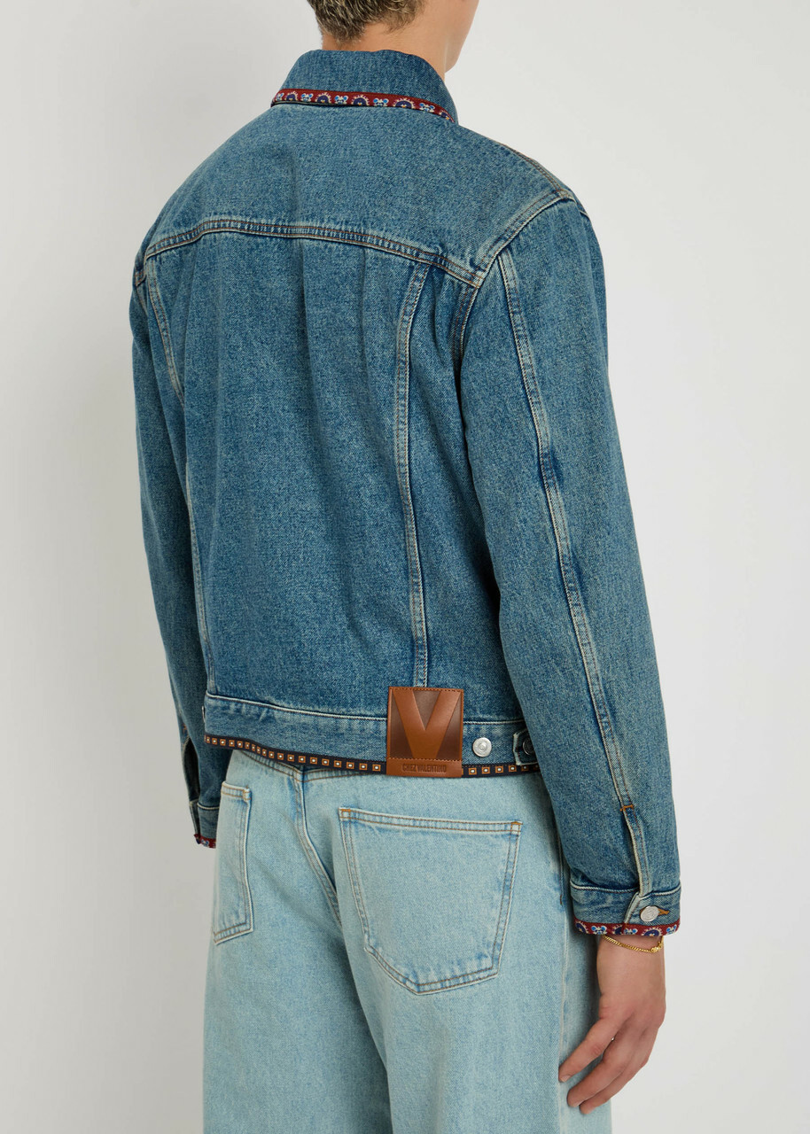 【Valentino】DENIM JACKET◆7V3DC04QB0W Valentino Garavani Beaded Denim Jacket Valentino Garavani