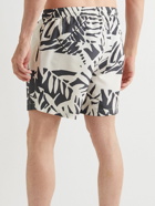 Mr P. - Straight-Leg Mid-Length Irregular Botanical Printed Recycled Swim Shorts - Black