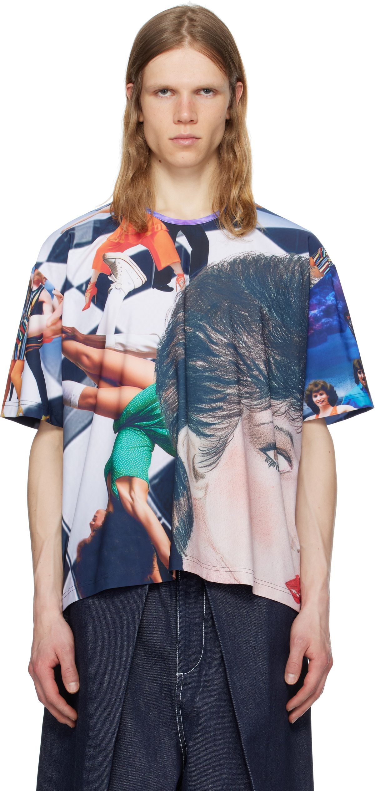 Tシャツ・カットソー SUNNEI HEAD OF FASHION T-SHIRT (MRTWXJER054_JER012WHITE) SUNNEI White 'Head Of Fashion' T-Shirt Sunnei