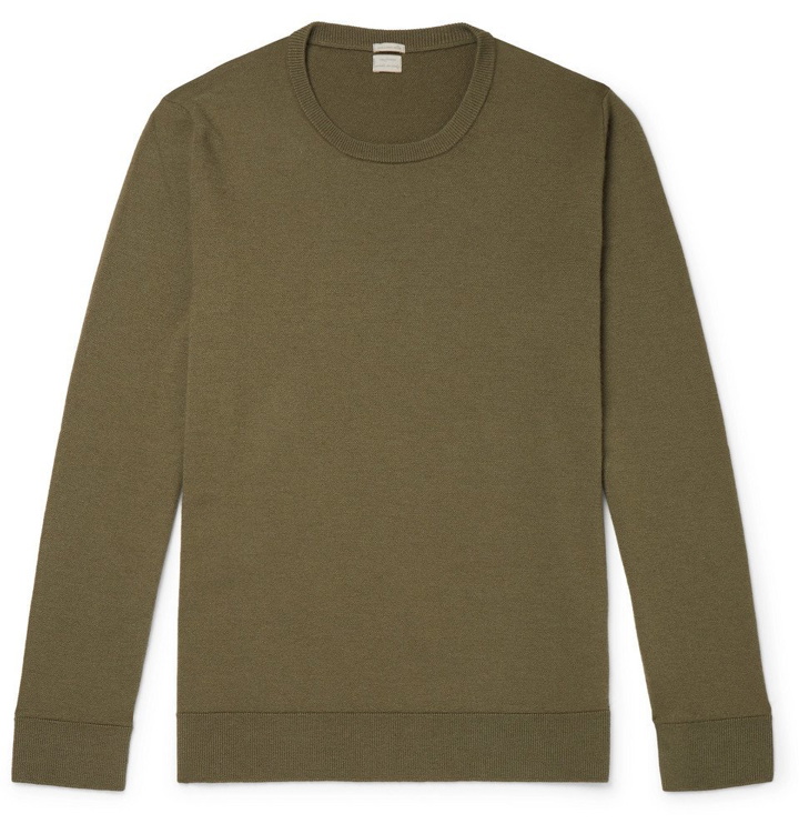 Photo: Massimo Alba - Watercolour-Dyed Cashmere Sweater - Army green