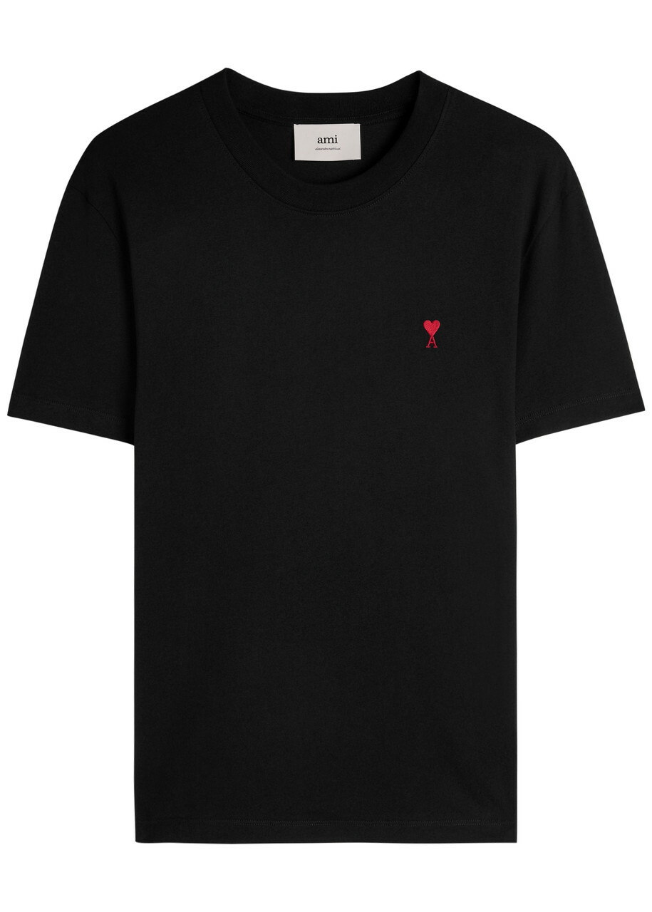 AMI Paris Men's Long Sleeve Small A Heart T-Shirt in Black AMI