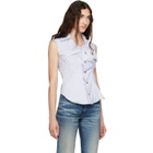 Vivienne Westwood Blue Short Sleeve Drunken Shirt