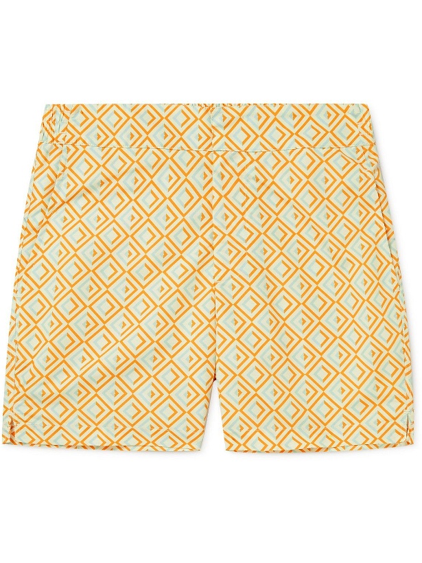 Photo: Frescobol Carioca - Mid-Length Printed Swim Shorts - Yellow