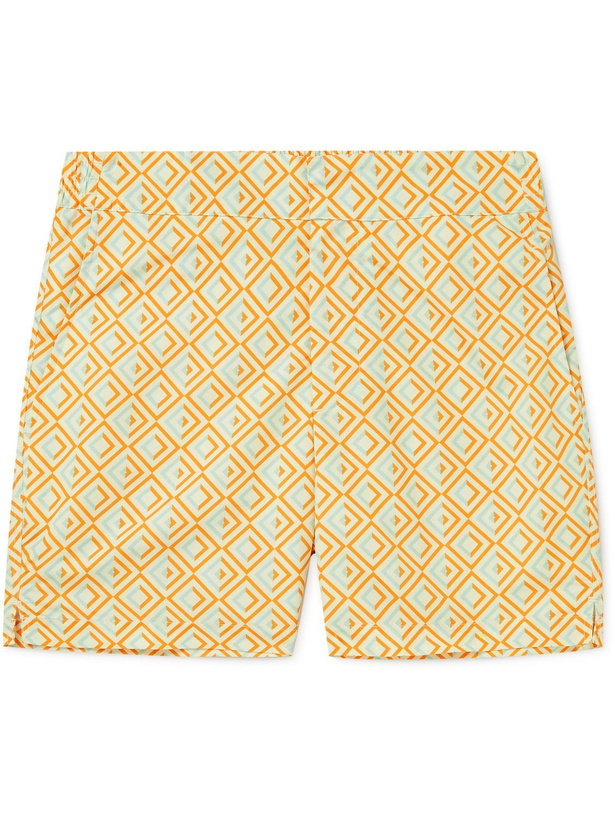 Photo: Frescobol Carioca - Mid-Length Printed Swim Shorts - Yellow