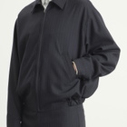 Kaptain Sunshine Men's Shadow Stripe Blouson in Navy