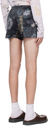 Acne Studios Navy Crinkled Shorts