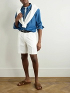 Brioni - Pienza Slim-Fit Straight-Leg Pleated Linen and Cotton-Blend Twill Shorts - White