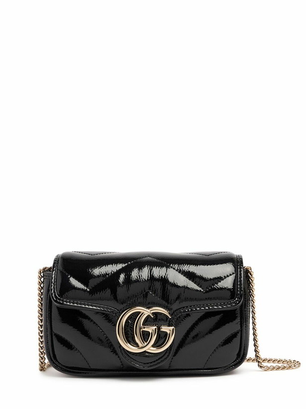 Photo: GUCCI Super Mini Gg Marmont Patent Leather Bag