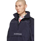 Balenciaga Navy 80s Crinkle Windbreaker Jacket