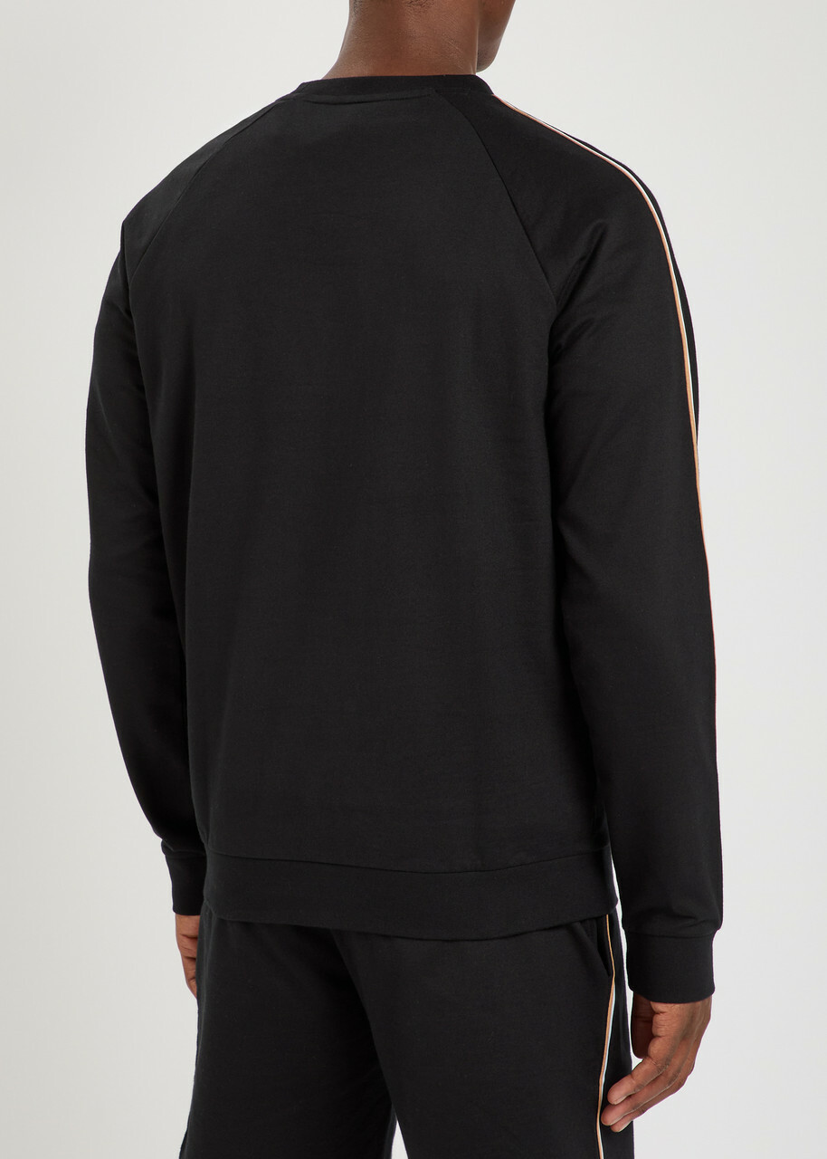Boss Iconic Logo-embroidered Cotton Sweatshirt Black