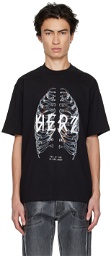 44 Label Group Black 'Herz' T-Shirt