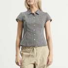 DUNST Women's Blouse in Black Check