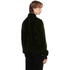 Haider Ackermann Reversible Green and Black Velvet Bomber Jacket