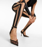 Mugler - Embellished high-rise spiral leggings