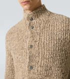 God's True Cashmere Cashmere bouclé cardigan with labradorite