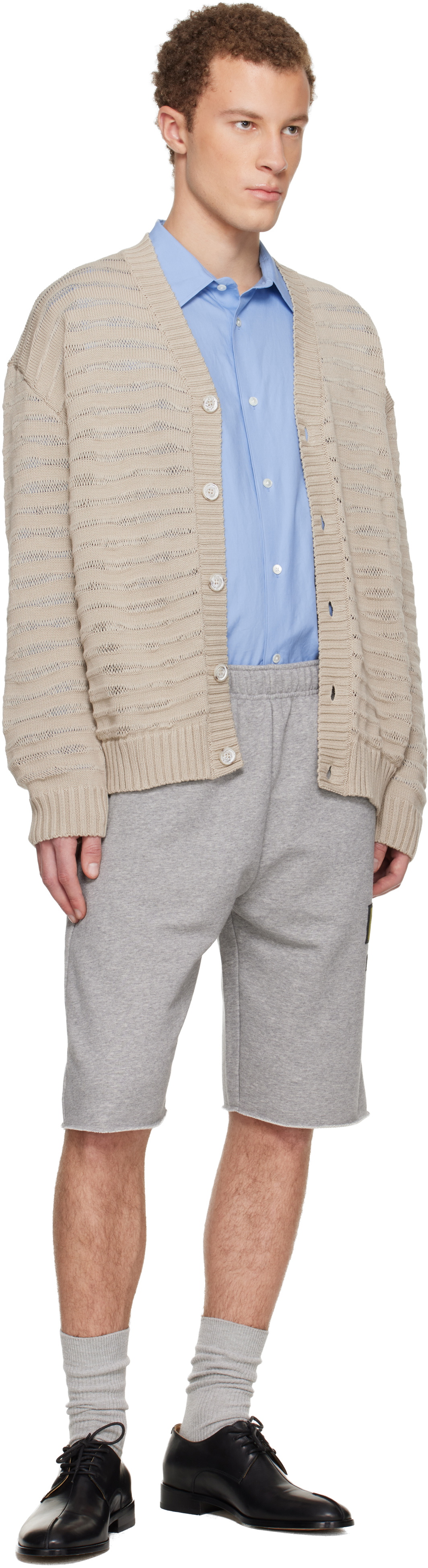 MM6 Maison Margiela Gray Logo Patch Shorts