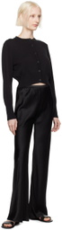 Silk Laundry Black Cropped Cardigan