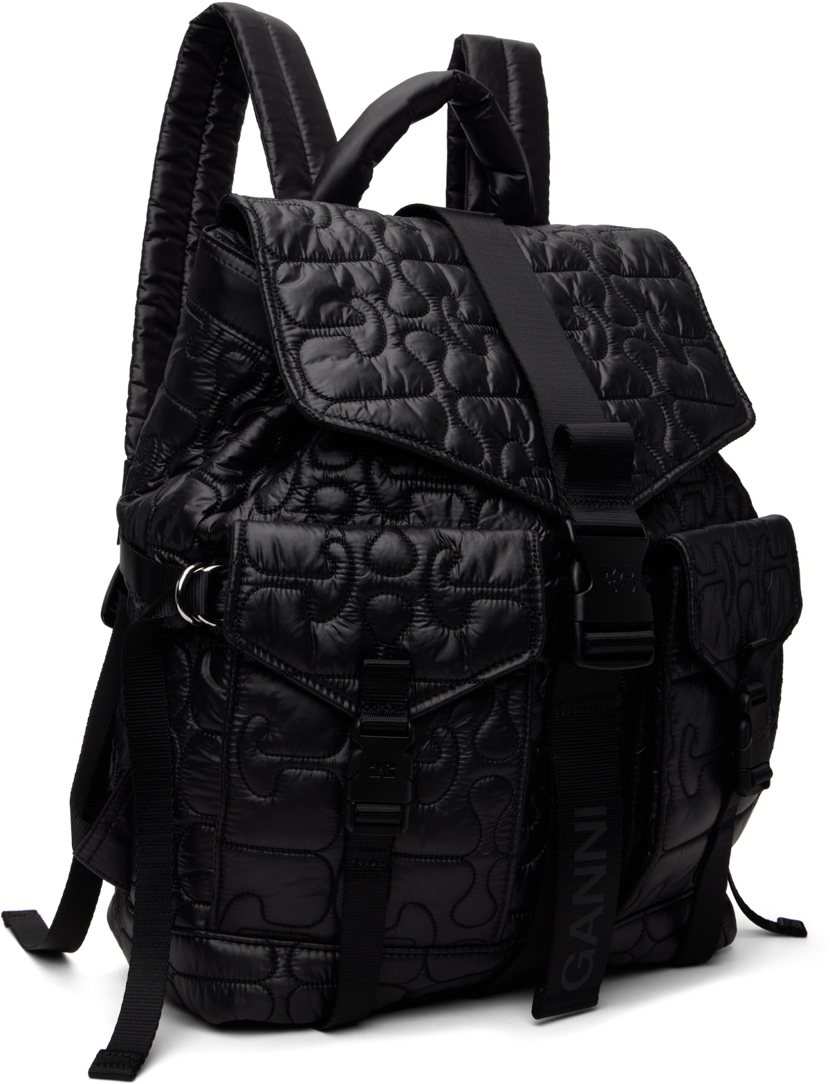 GANNI Black Quilted Re-Tech Backpack
