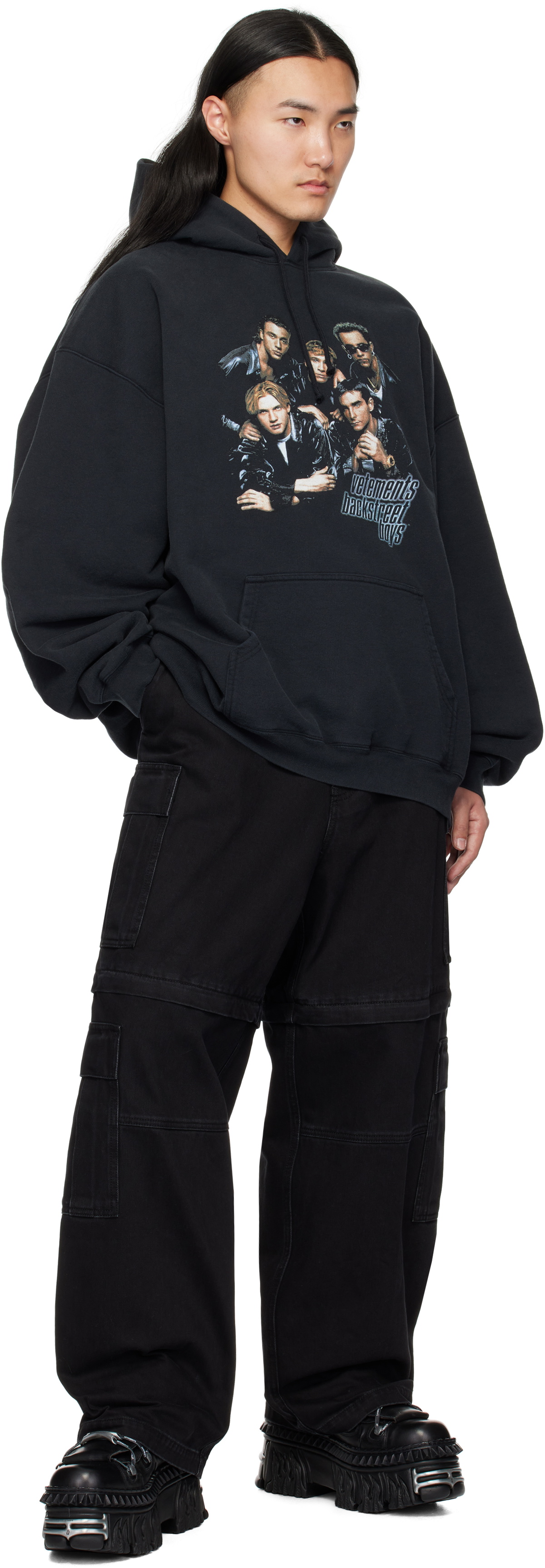 VETEMENTS Black Paneled Cargo Pants