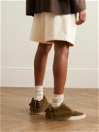 Fear of God - Wide-Leg Logo-Appliquéd Cotton-Jersey Drawstring Shorts - Neutrals