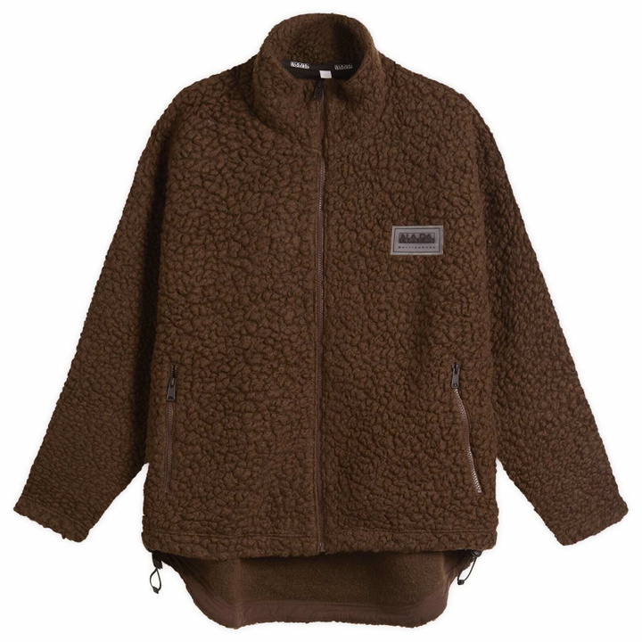 Photo: Napapijri Men's x Martine Rose Logo Fleece Jacket in Shaved Choc Wt1