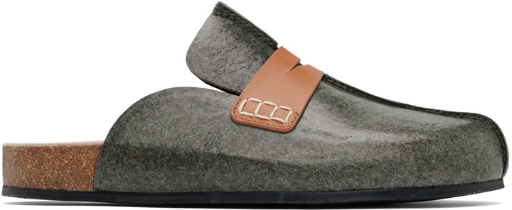 Photo: JW Anderson Gray Laminated Felt Mules