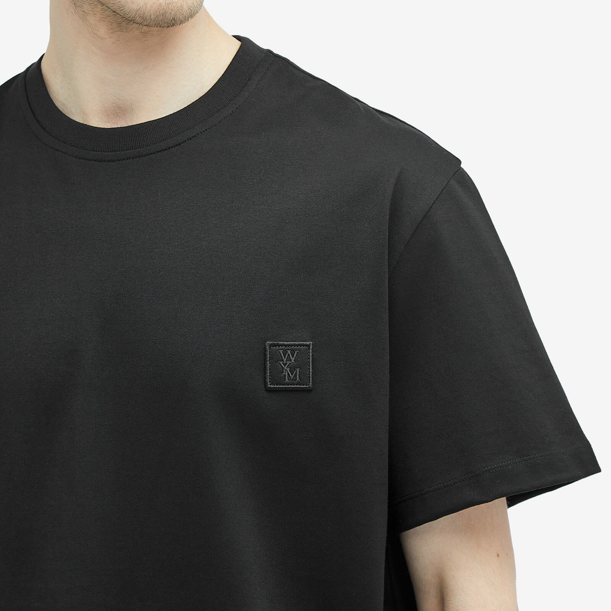 【WOOYOUNGMI】Men's Flower Back Logo T-Shirt Wooyoungmi Men's Flowers Back Logo T-Shirt in Black Wooyoungmi
