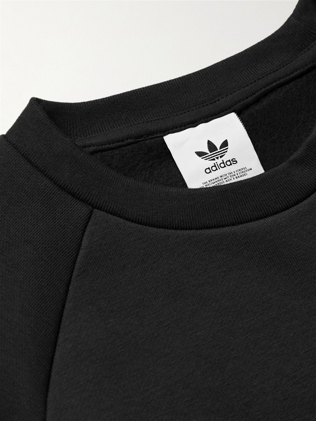 Originals Adicolor Originals adidas Black adidas Cotton-Blend - - Essentials Logo-Embroidered Sweatshirt Jersey
