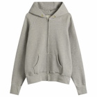 Les Tien Men's Heavyweight Raglan Zip Hoodie in Heather Grey