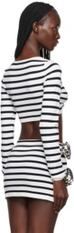 Jean Paul Gaultier White & Navy 'The Flower' Long Sleeve T-Shirt