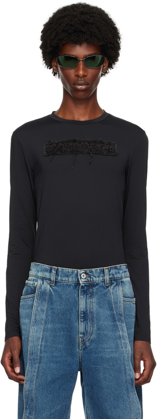 Photo: Y/Project Black Logo Patch Long Sleeve T-Shirt