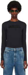 Y/Project Black Logo Patch Long Sleeve T-Shirt