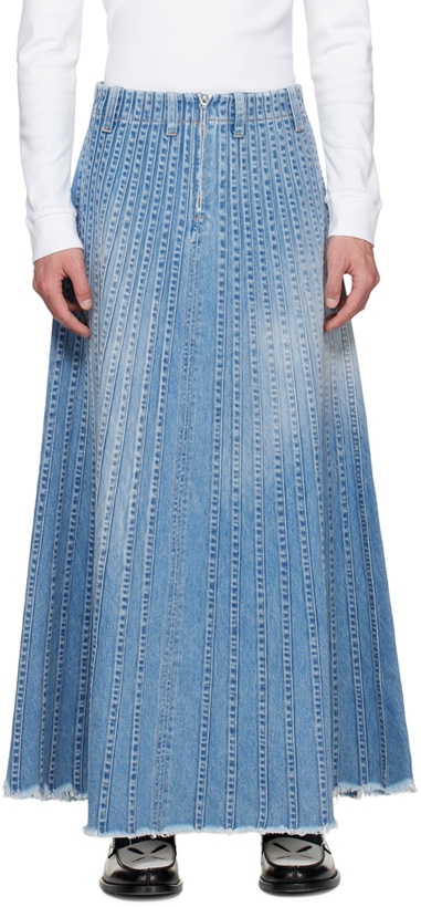 Photo: Stefan Cooke Blue Paneled Denim Maxi Skirt