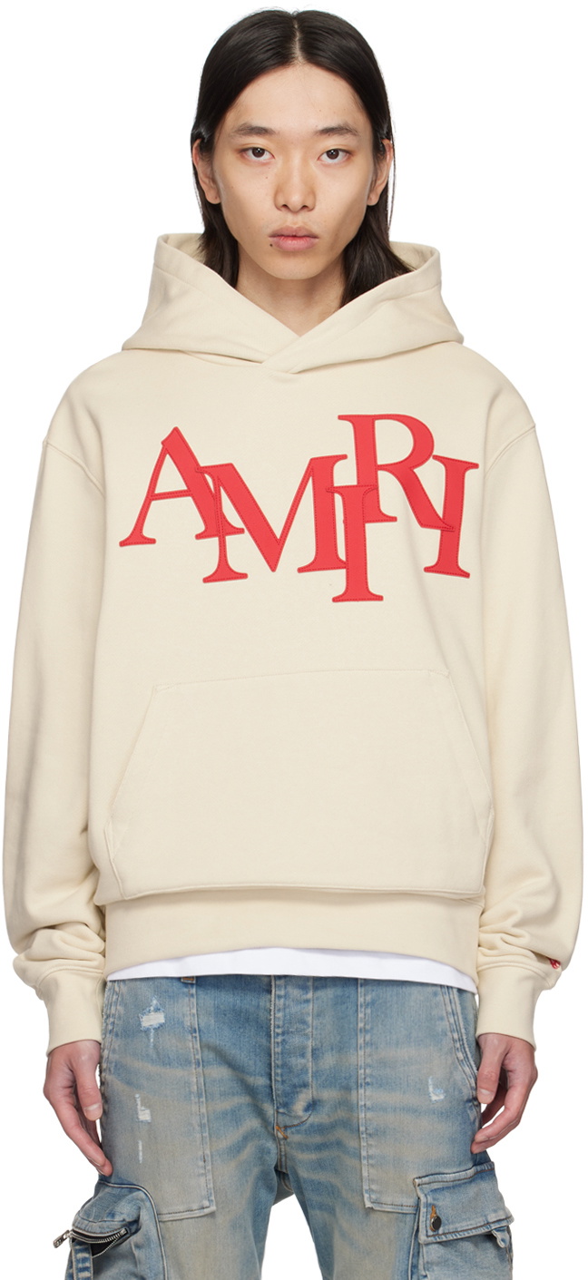 AMIRI Beige 'Amiri' Staggered Hoodie Amiri