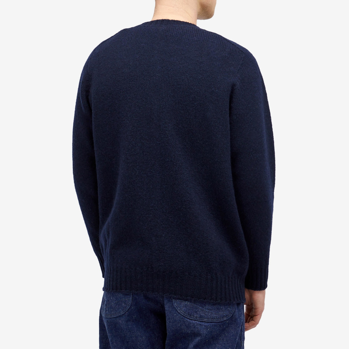 Jamieson's of Shetland Men's Crew Knit in Dark Navy