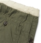 Beams Plus - Slim-Fit Tapered Grosgrain-Trimmed Cotton-Blend Ripstop Drawstring Trousers - Green