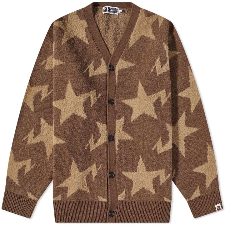 Photo: A Bathing Ape Sta Pattern Relaxed Fit Knit Cardigan