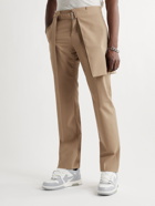 Off-White - Apron Slim-Fit Woven Trousers - Brown
