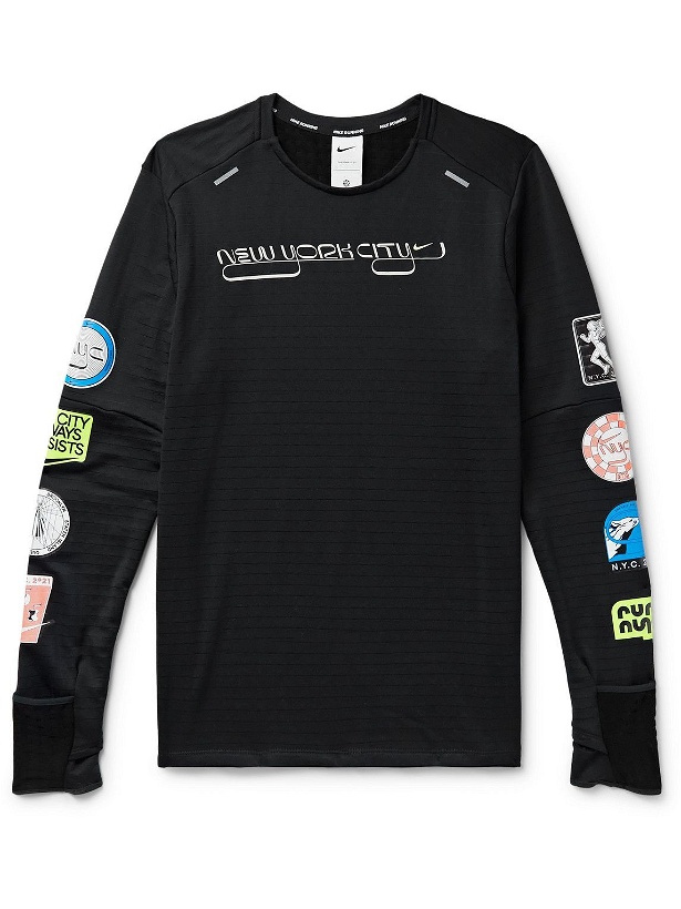 Photo: Nike Running - Repel Element Printed Therma-FIT T-Shirt - Black