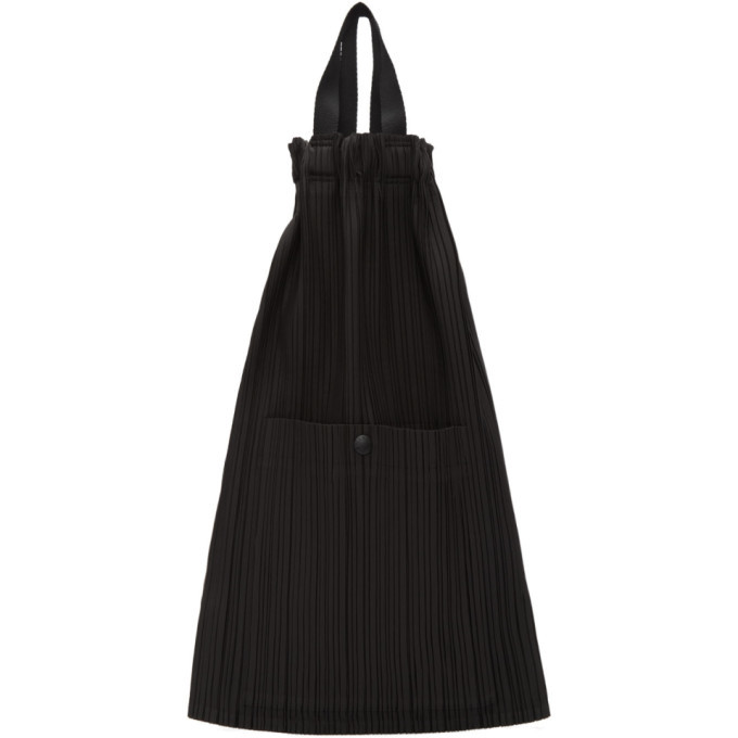 Pleats Please Issey Miyake Black Pleated Lightweight Backpack