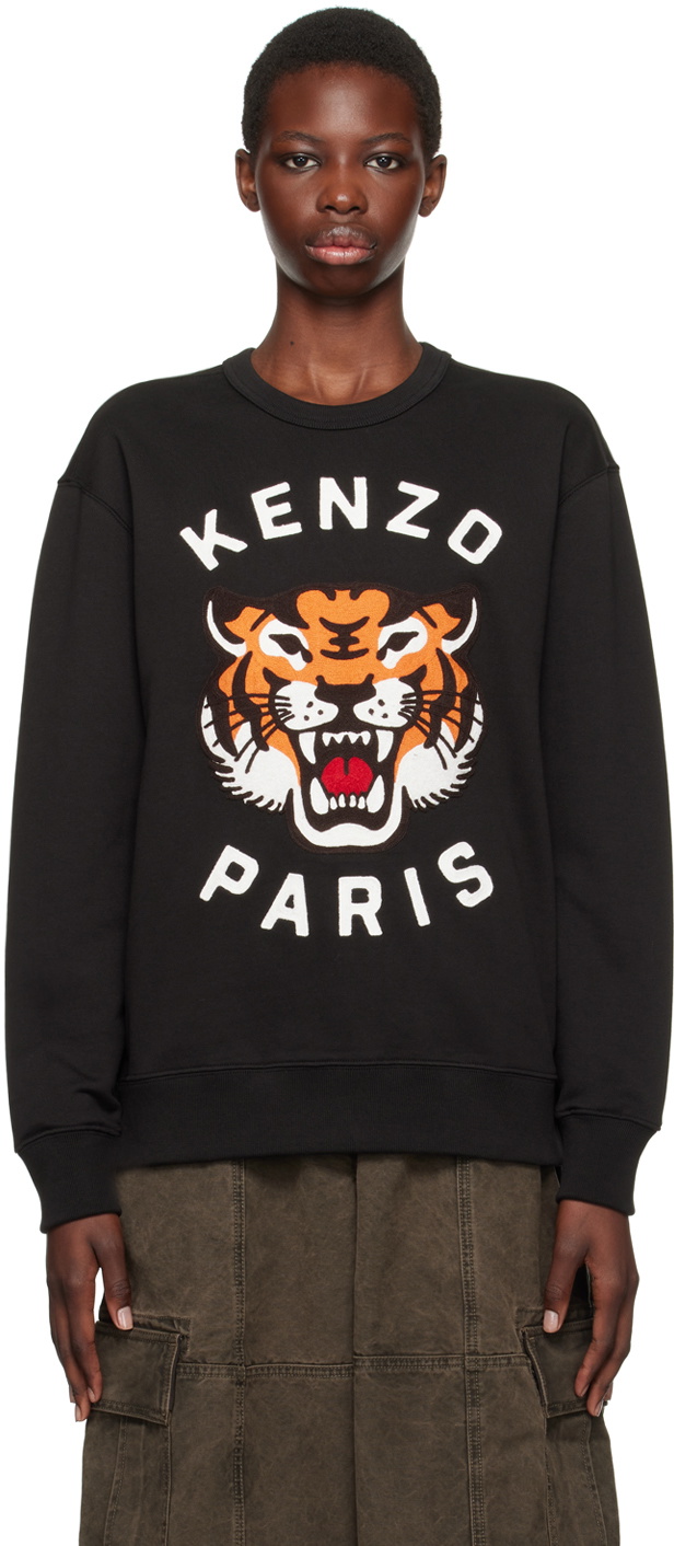 Kenzo Black Kenzo Paris Lucky Tiger Embroidered Sweatshirt Kenzo