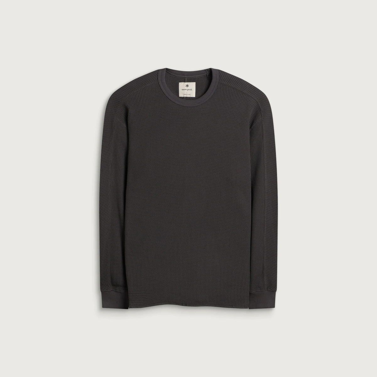 Snow Peak Men's Heavyweight Waffle Pullover in Charcoal