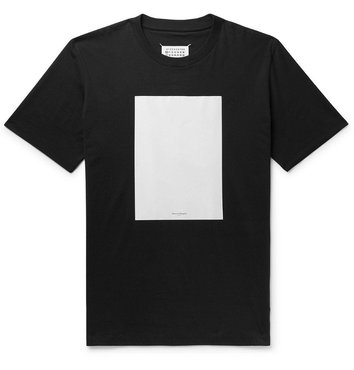 Photo: Maison Margiela - Shell-Panelled Cotton-Jersey T-Shirt - Black