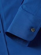 Sebline - Slim-Fit Grandad-Collar Cotton-Poplin Shirt - Blue