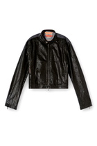 Diesel Denim moto jacket with coated front - Denim Jackets - Unisex - Black