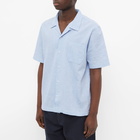 Universal Works Men's Seersucker Road Shirt in Blue