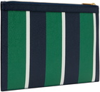 Thom Browne Navy Small Striped Document Holder