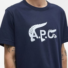 A.P.C. x Lacoste Large Logo T-Shirt in Navy