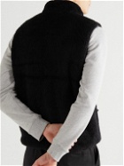 Danton - Slim-Fit Logo-Appliquéd Fleece Gilet - Black